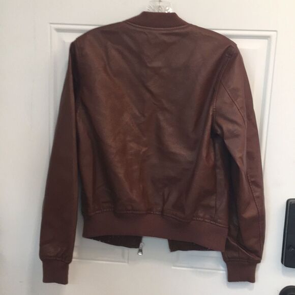 Ci Sono by Cavalini Vegan Leather Fur lined Zippered Jacket medium - Picture 9 of 9